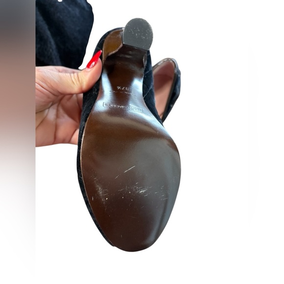 MARC JACOBS women’s Black Quilted Velvet Peep
Toe Heels 4” sz 37.5 never worn - Picture 3 of 9